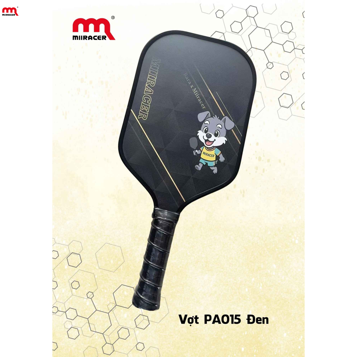 Vợt Pickleball PA015 Đen - Collection Bara